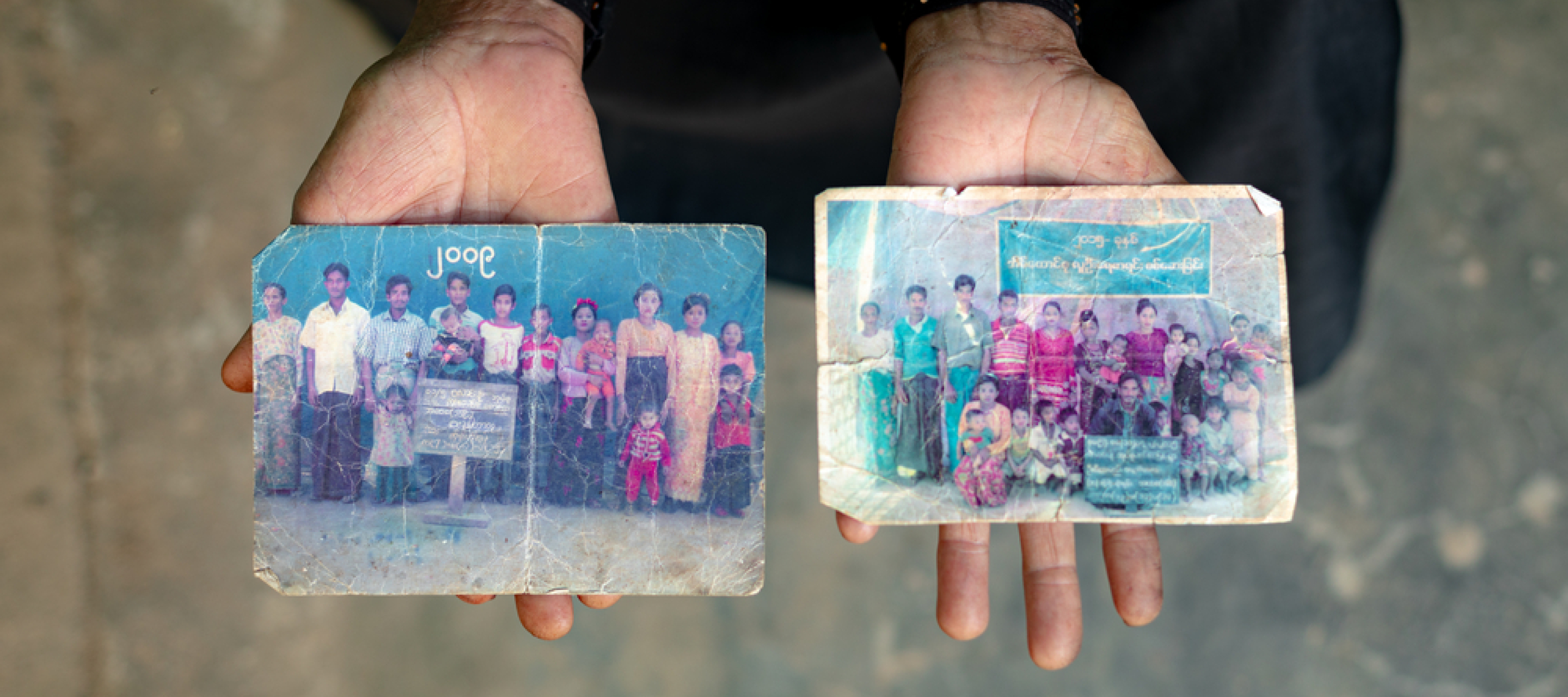 Nahaufnahme von Meluas Familienporträts aus Myanmar