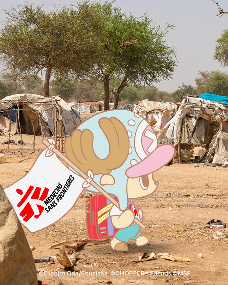 Chopper geht an einigen zerstörten Gebäuden vorbei