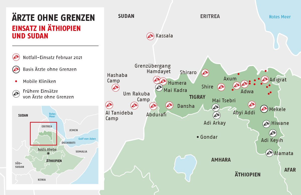 Karte der Region Tigray