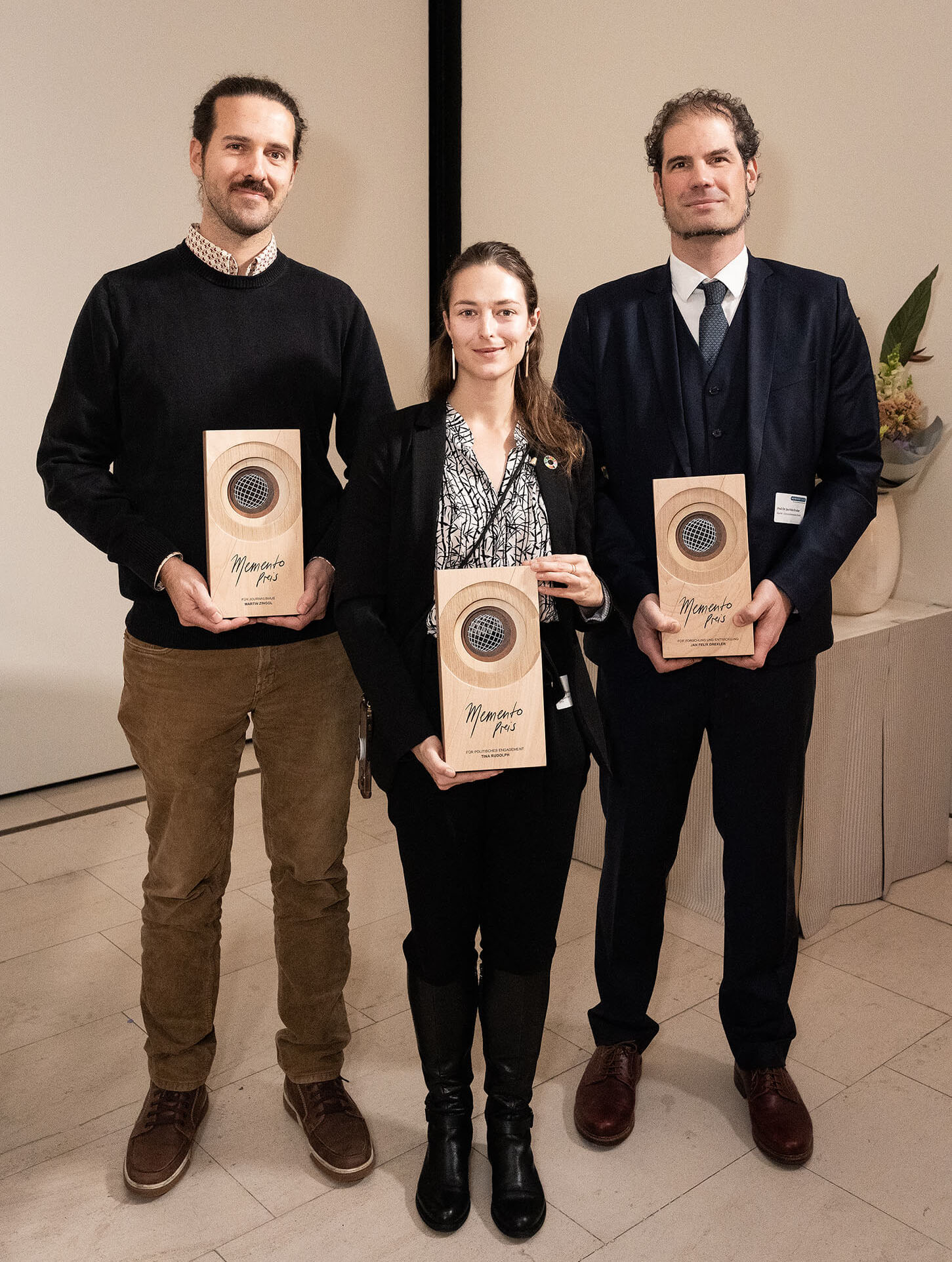 Die Preistragenden: Martin Zinggl, Tina Rudolph und Jan Felix Drexler.