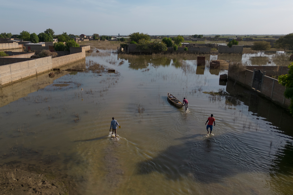 Luftaufnahme von Überschwemmungen im Tschad
