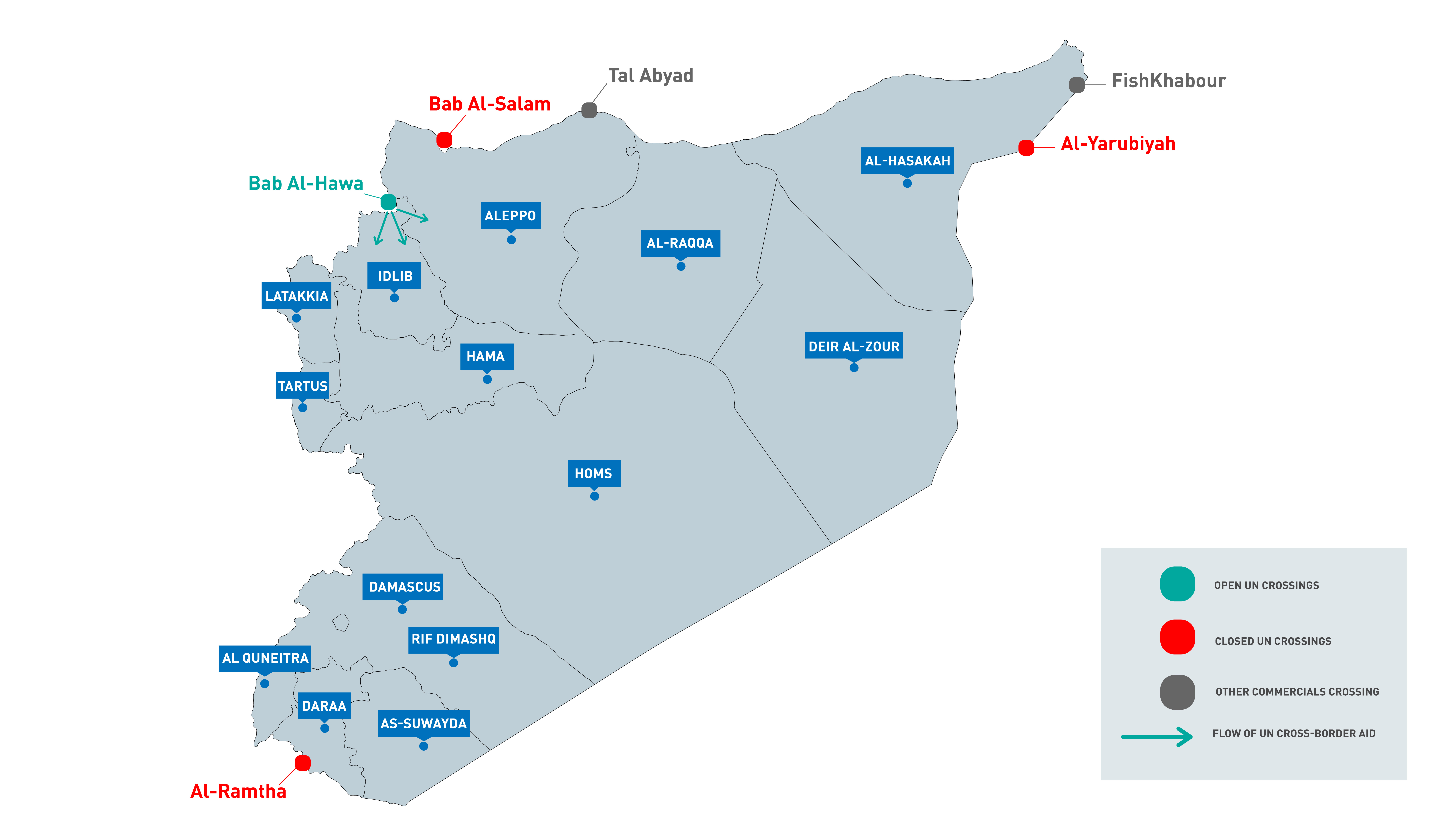 Grenzübergänge nach Nordwest-Syrien