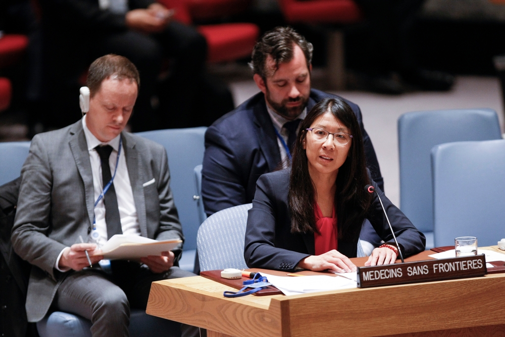 Dr. Joanne Liu fordert Einhaltung Resolution vor UN.