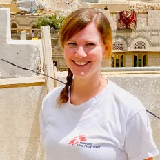 Annette Werner bei einem Einsatz im Jemen als Kinderärztin 