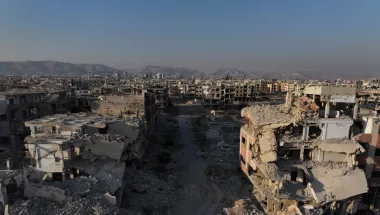 Zerstörte Teile der Stadt Ost-Ghuta (Syrien)