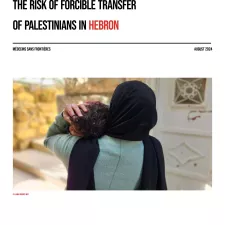 Cover des Reports Risiko der gewaltsamen Überführung von Palästinensern in Hebron