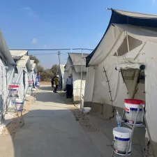 Das provisorische Krankenhaus in Deir Al-Balah von Ärzte ohne Grenzen.
