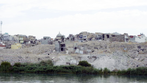 Der Fluss Tigris in der irakischen Stadt Mossul