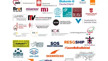 60 zivilgesellschaftliche Organisationen kritisieren Pläne zur Reform des EU-Asylsystems Logos zivilgesellschaftliche Organisationen