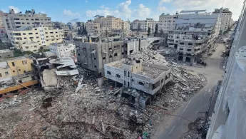 Zerstörtes Gebäude im Gazastreifen Zerstörtes Gebäude im Gazastreifen