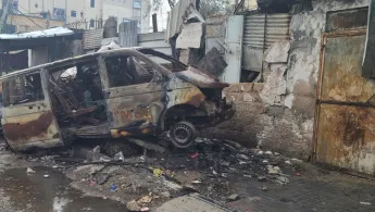 Unser zerstörter Krankenwagen in Gaza-Stadt.