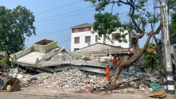 Myanmar Erdbeben: Geröll und Trümmer von Gebäuden