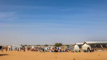 Sudanesische Geflüchtete in einem Camp im Nachbarland Tschad