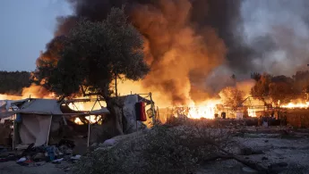 Das Feuer im Moria Camp auf Lesbos am 09. September 2020
