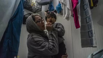 Ein Kind im Flüchtlingslager Moria