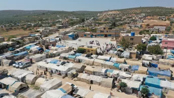 Flüchtlingslager in Idlib aus der Luft