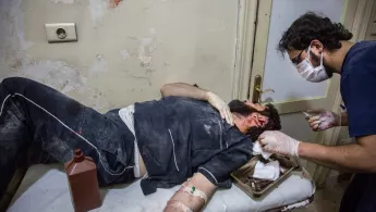 Verwundeter, Krankenhaus in Ost-Aleppo, September 2016