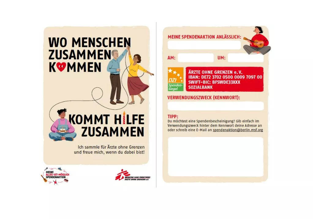 Digitale Einladungskarte für Spendenaktion