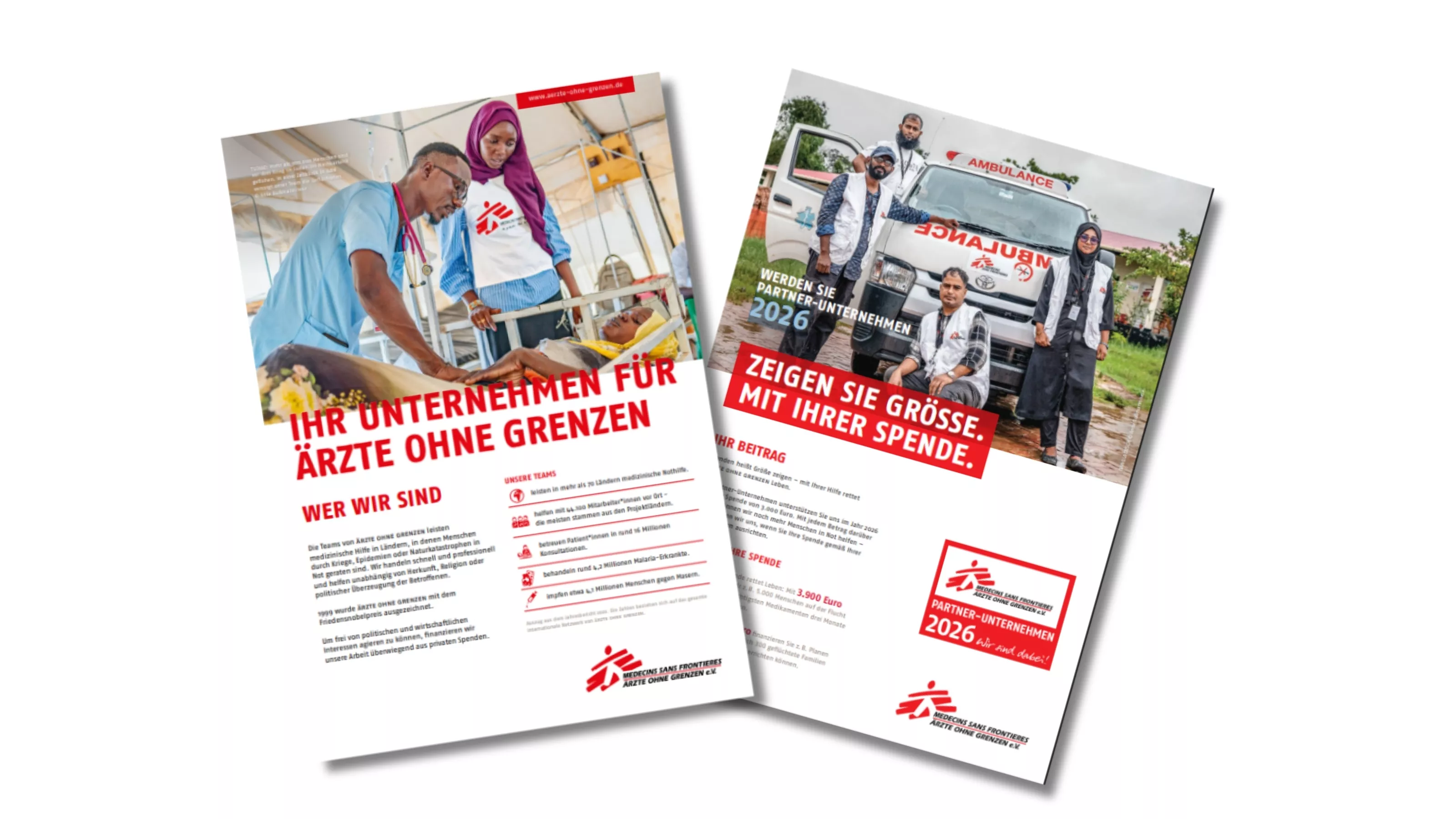 Exemplarische Seiten der Infoflyer für Unternehmen