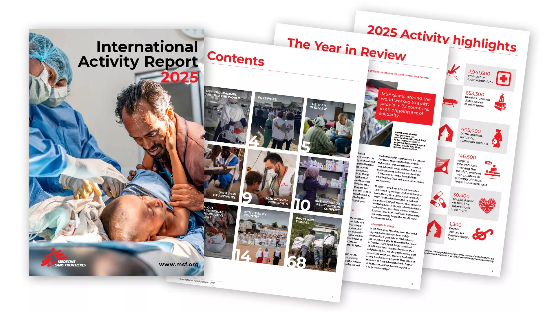 Cover und erste Seiten vom International Activity Report 2025 aufgefächert