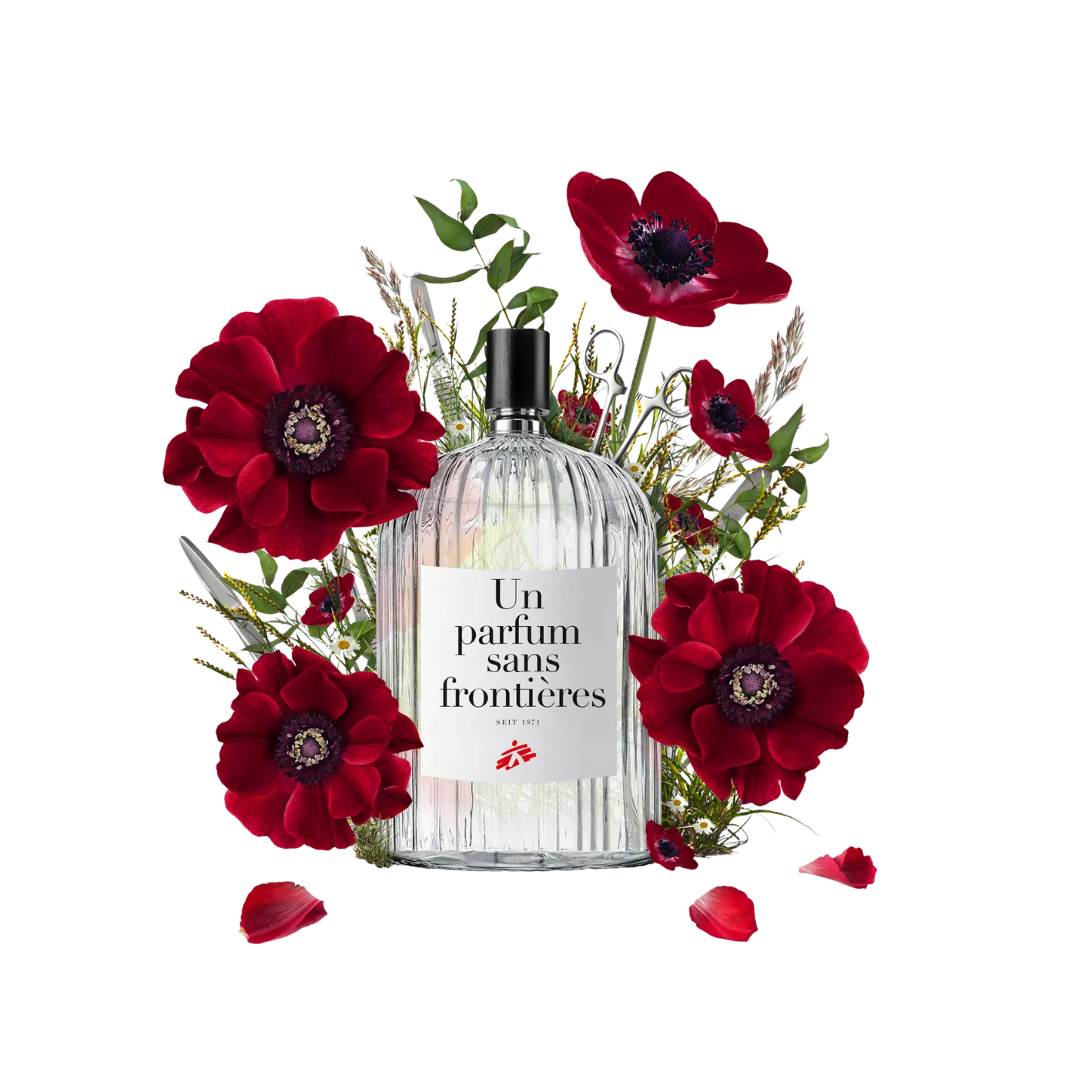 Parfum mit Blumen.