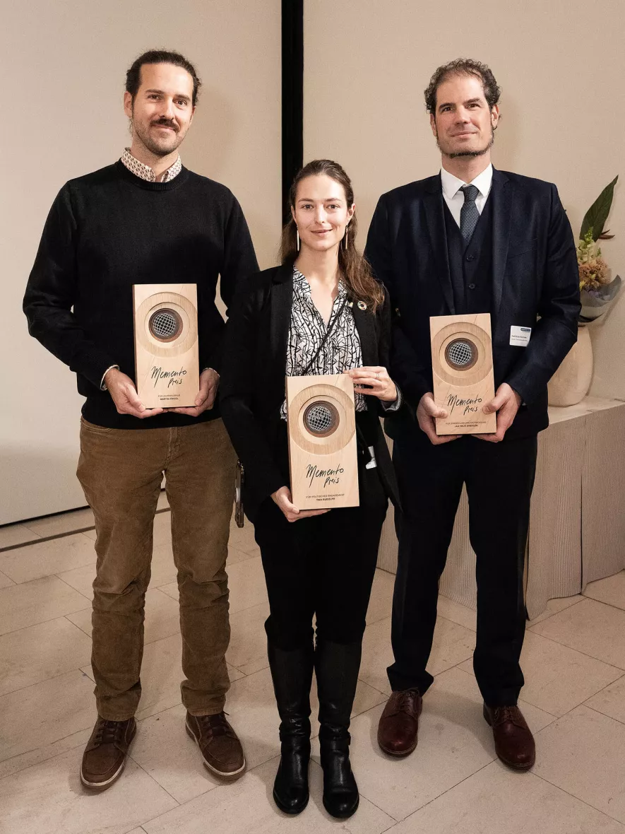 Die Preistragenden: Martin Zinggl, Tina Rudolph und Jan Felix Drexler.