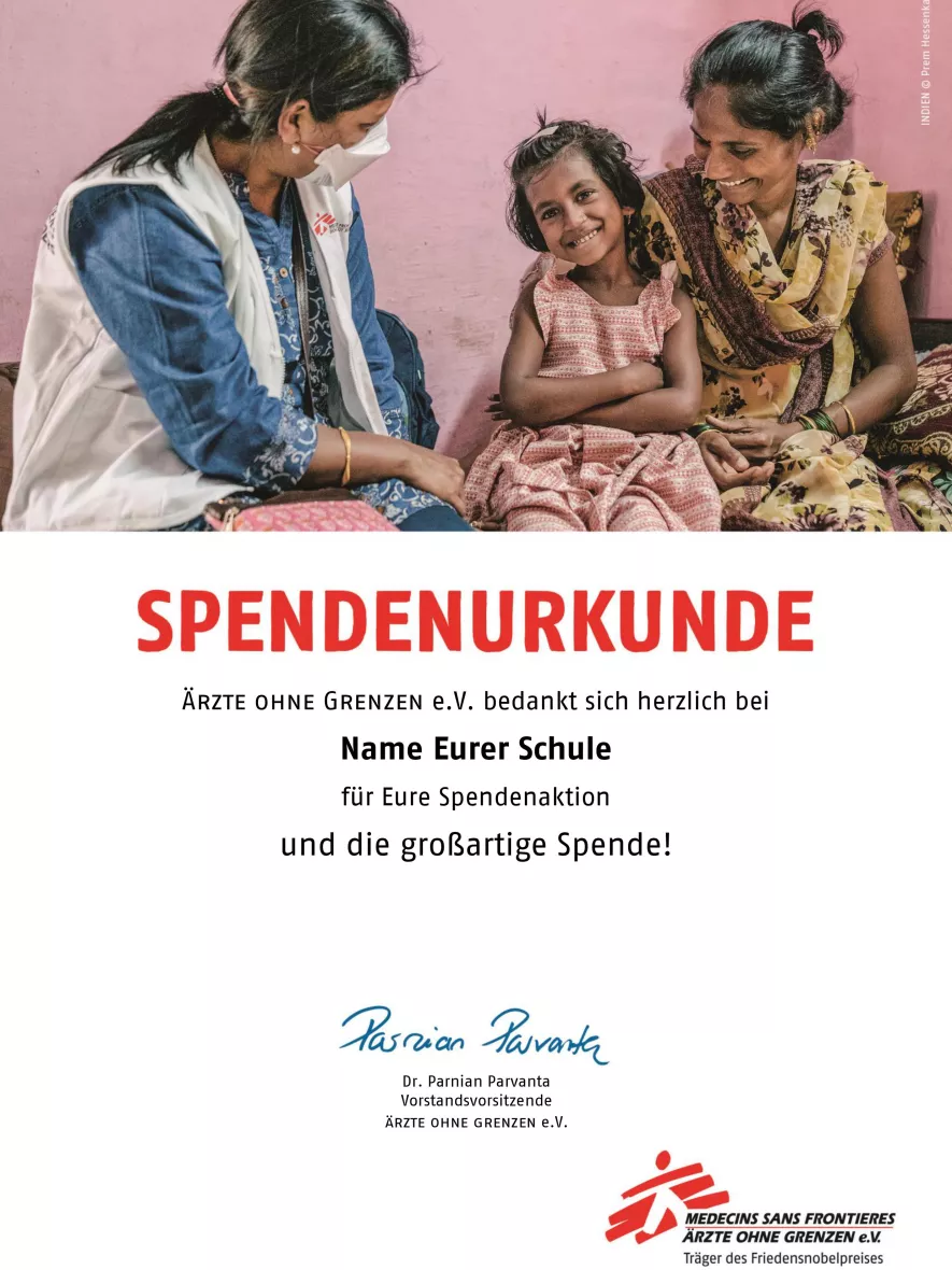 Beispiel Spendenurkunde