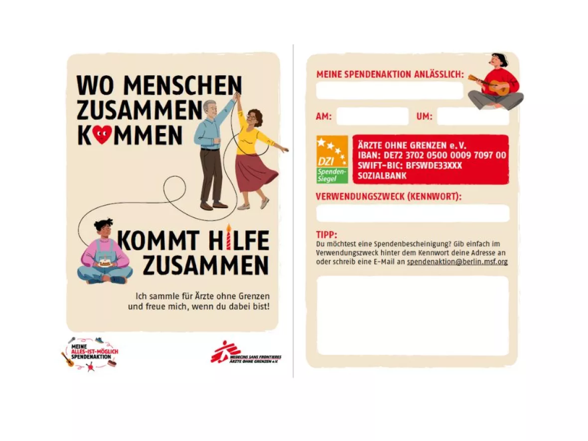 Digitale Einladungskarte für Spendenaktion