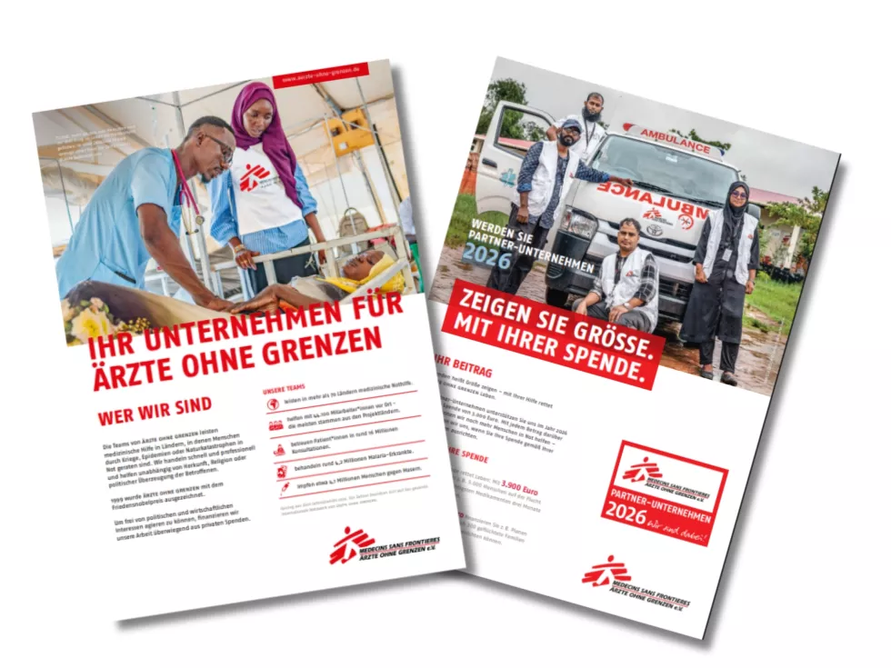 Exemplarische Seiten der Infoflyer für Unternehmen