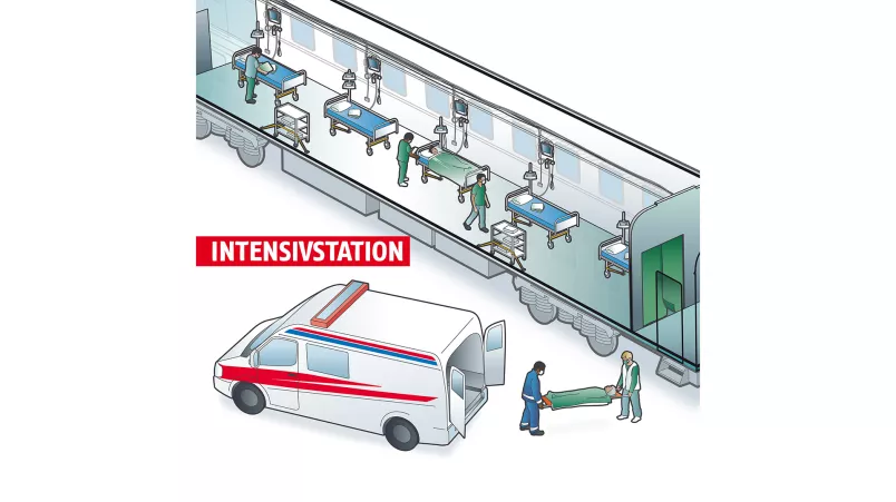 Die Intensivstation des medizinischen Zuges