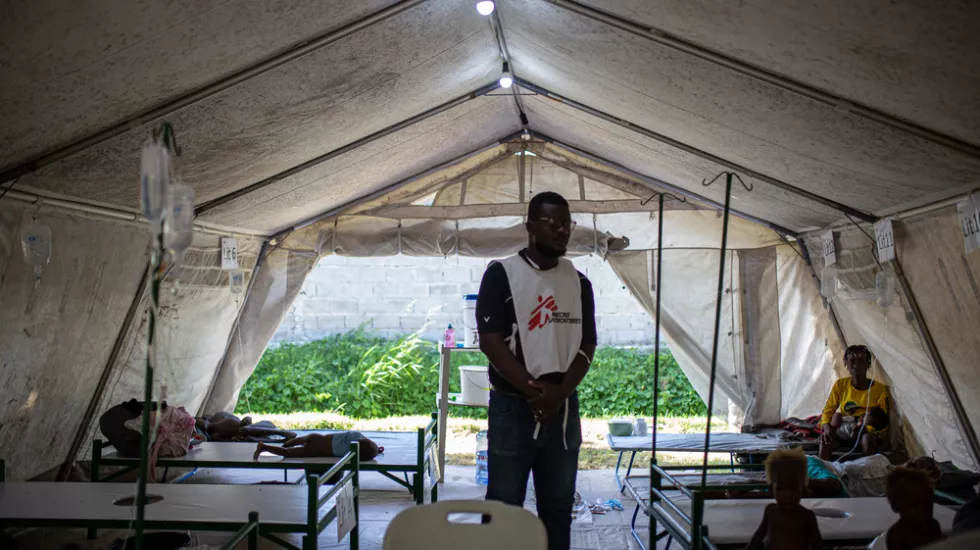 Cholera-Behandlungszentrum (CTC) im Stadtteil Cité Soleil in Port-au-Prince, Haiti