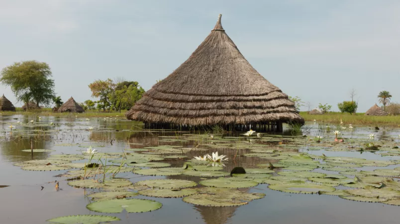 Die Stadt Rubkona ist besonders stark von den Überschwemmungen betroffen