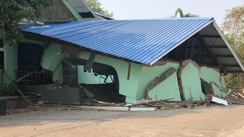 Das eingestürzte Krankenhaus in Naypyidaw.