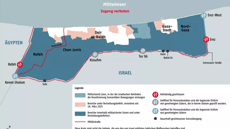 Karte Gazastreifen Gebietsunterteilung