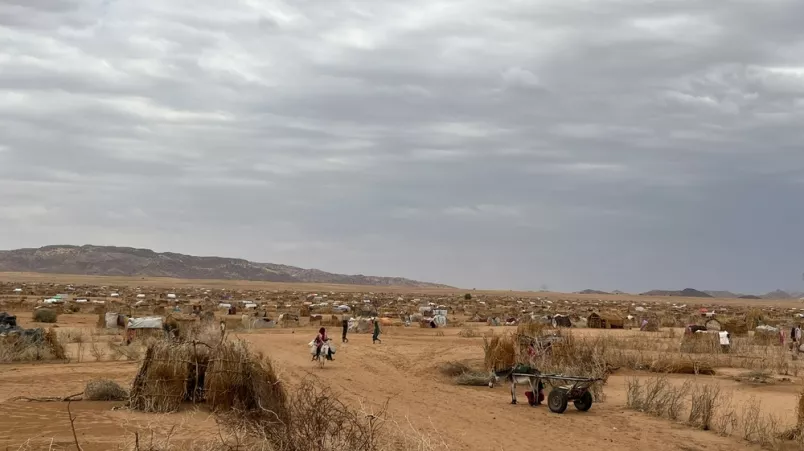 Aufnahme eines Camps für Binnengeflüchtete in Nord-Darfur.