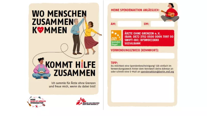 Digitale Einladungskarte für Spendenaktion