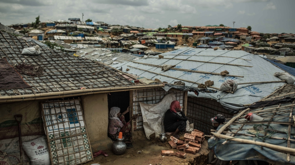 Blick auf Flüchtlingslager für Rohingya in Bangladesch