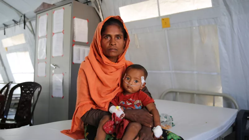 Ein Kleinkind hatte Masern und wässrigen Durchfall