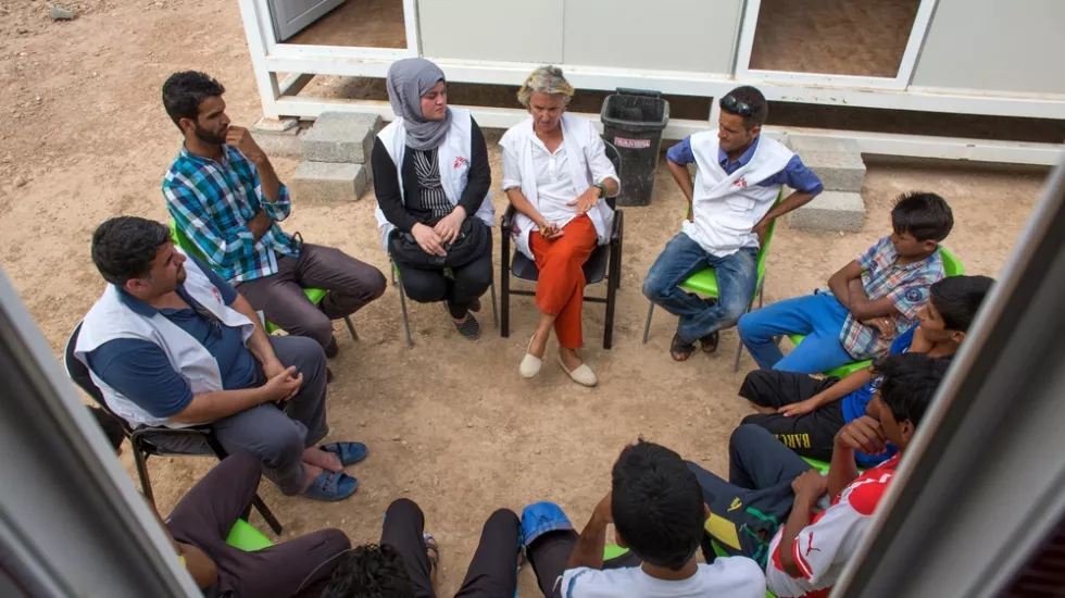 Irak, Flüchtlingslager, Psychologin, Gruppenarbeit Irak, Flüchtlingslager, Psychologin, Gruppenarbeit