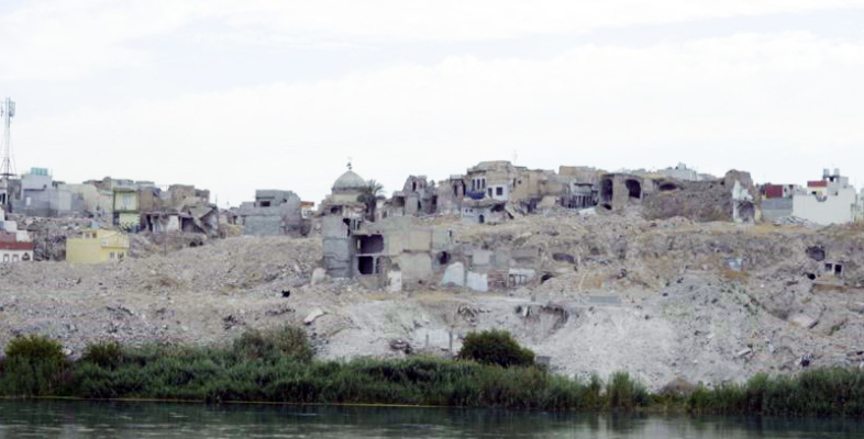 Der Fluss Tigris in der irakischen Stadt Mossul