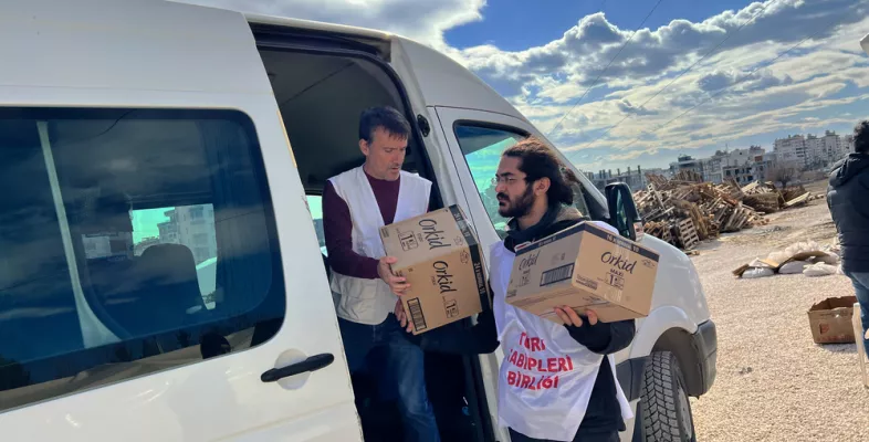Verteilung der Hilfsgüter Erdbeben Südtürkei
