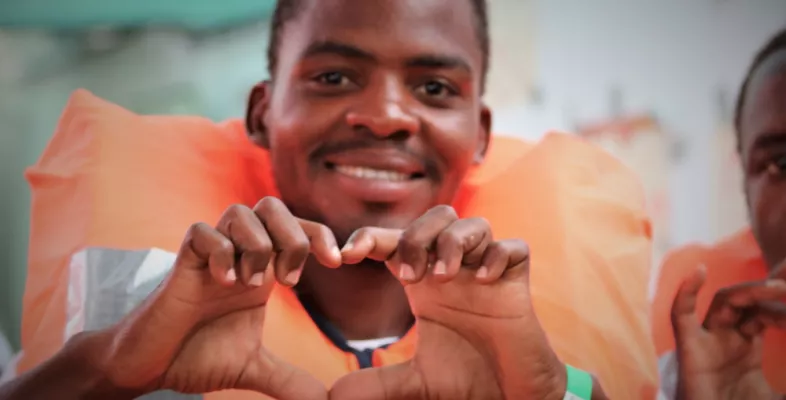 Eine Liebesbotschaft vom Board der Ocen Viking