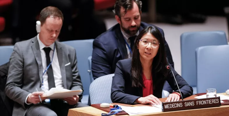 International Präsidentin Joanne Liu spricht bei der UN Sicherheitskonferenz, 2016