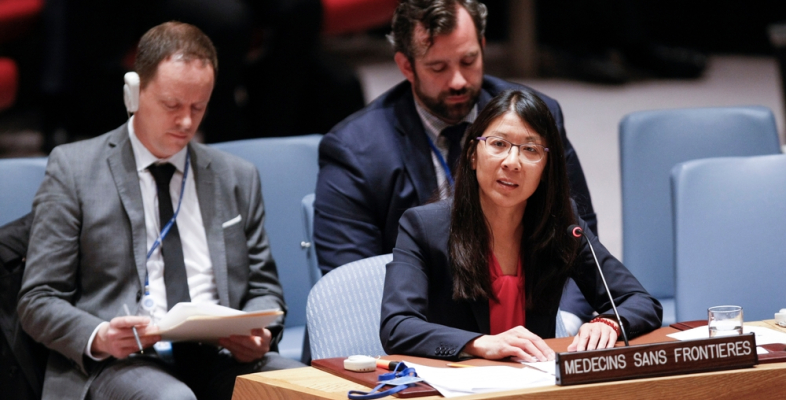 International Präsidentin Joanne Liu spricht bei der UN Sicherheitskonferenz, 2016
