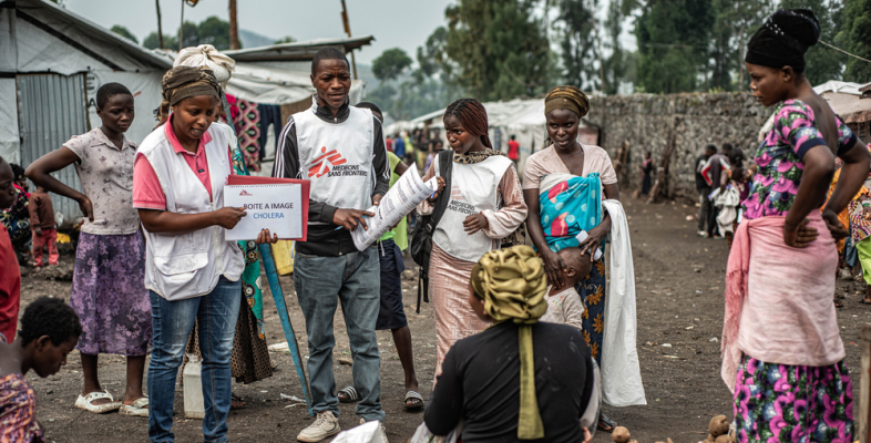 Cholera Aufklärung im Vertriebenencamp bei Goma