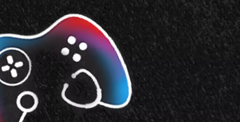 Ein Stethoskop formt einen Gaming-Controller.