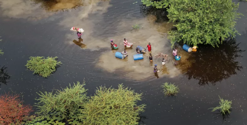 überschwemmtes Land in Bentiu