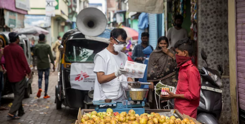 Mumbai Gasse Covid-19 Prävention