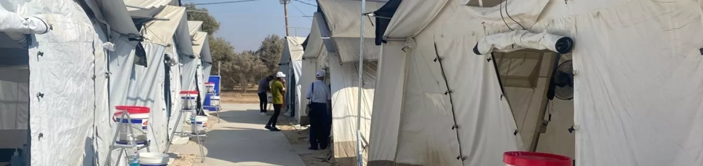 Das provisorische Krankenhaus in Deir Al-Balah von Ärzte ohne Grenzen. Das provisorische Krankenhaus in Deir Al-Balah von Ärzte ohne Grenzen.