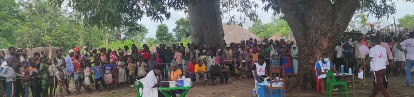 Eine mobile Klink von Ärzte ohne Grenzen in der Provinz Cabo Delgado. Mobile Klinik von Ärzte ohne Grenzen Mosambik